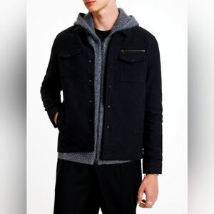 John Varvatos Callum Cotton Jacket EU Size 44 Black - RETAIL $498